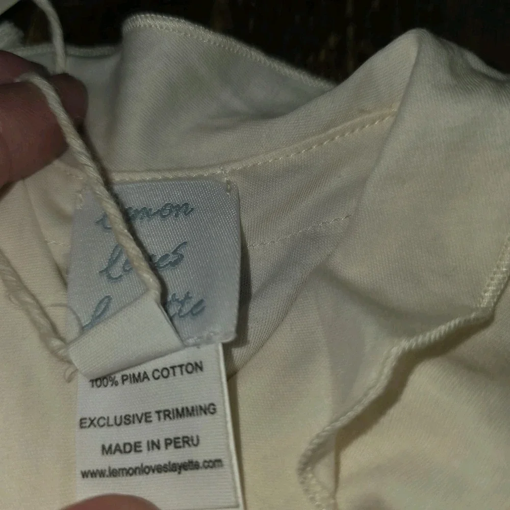 NEW Lemon Loves Layette Gown One-Piece Sz 0-3 Mo Beige Newborn Hospital Outfit